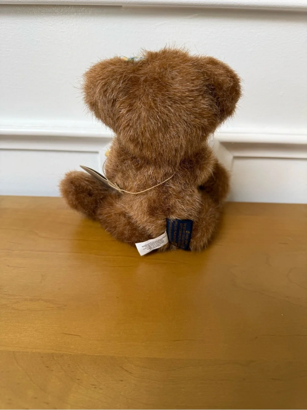 Boyds Bears Brown Plush Mama Bear with Beige Baby and Floral Bow